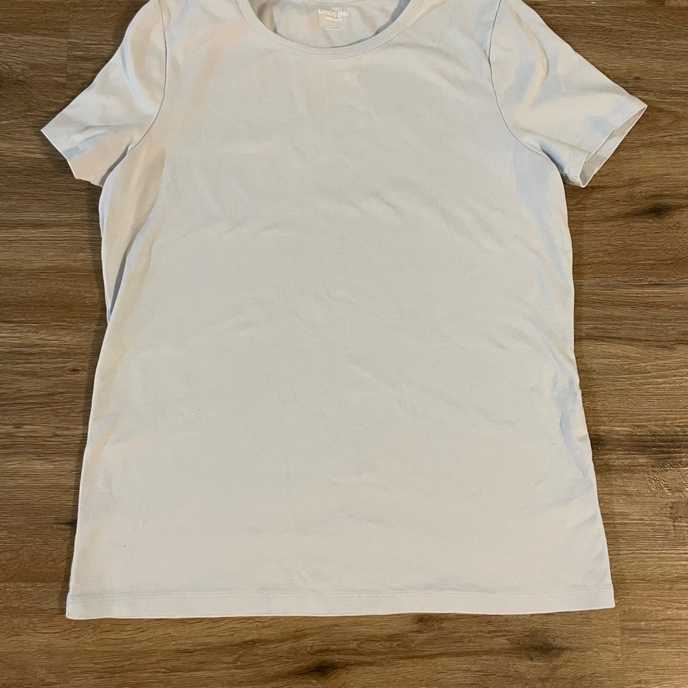 Lands' End Women's Light Blue Short Sleeve Tee
